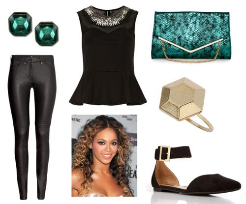 Night out flats peplum leather pants