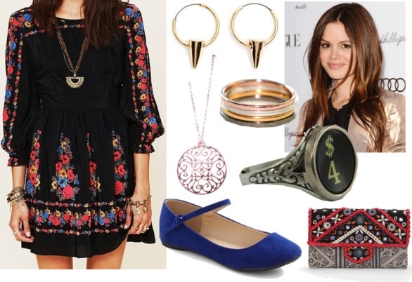 Outfit inspired by Notre Dame's South Rose Window featuring unique accessories