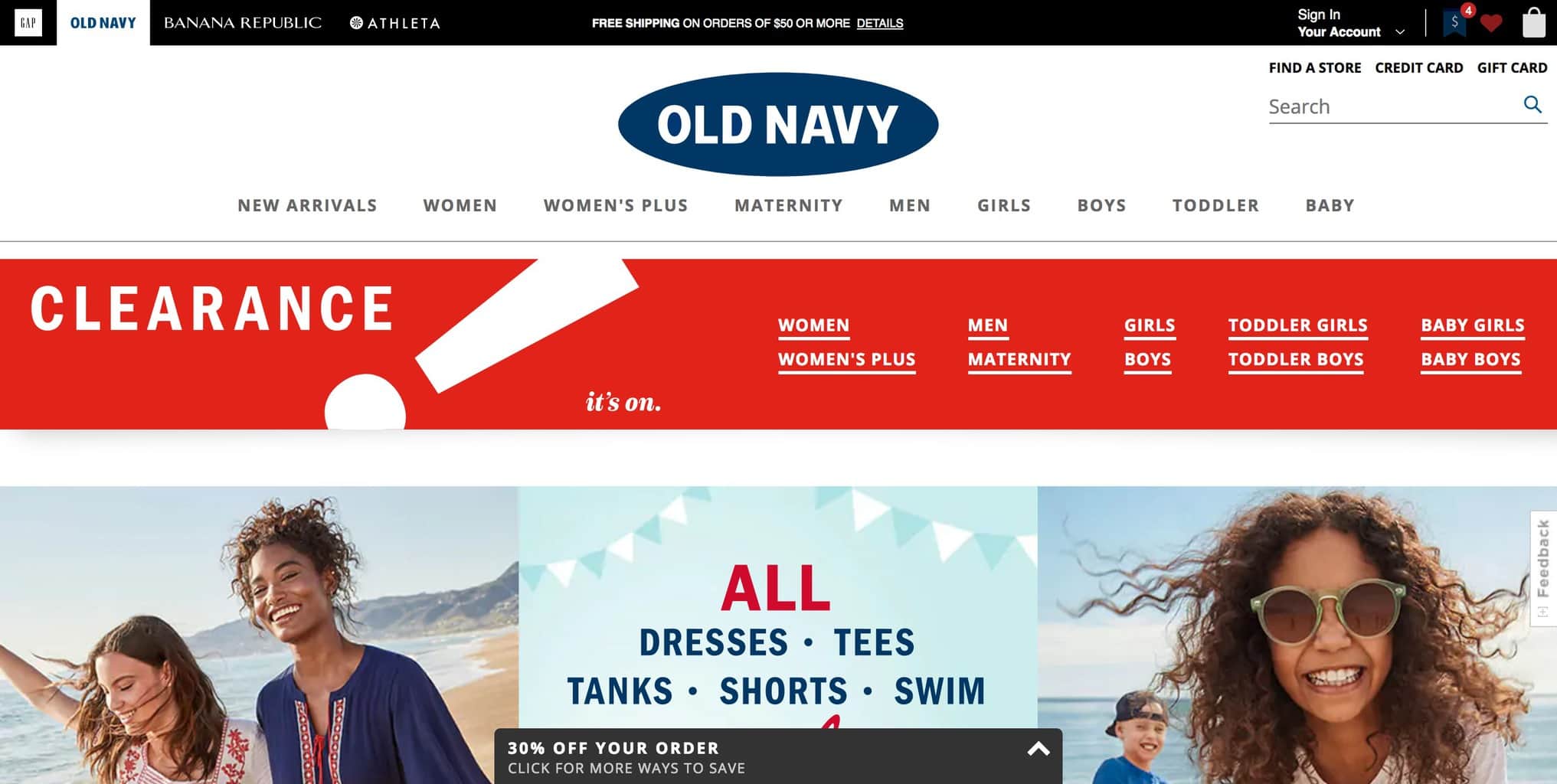 Best cheap shopping sites and clothing websites on a budget: Old Navy has amazing affordable clothing for women and men