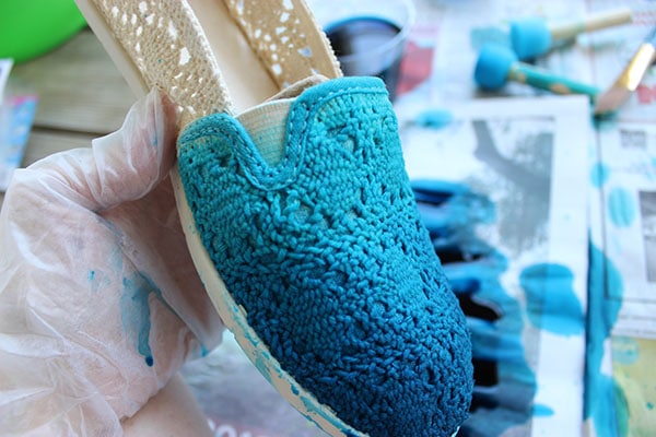 Ombre shoe diy step two
