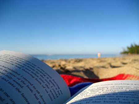 open-book-on-beach