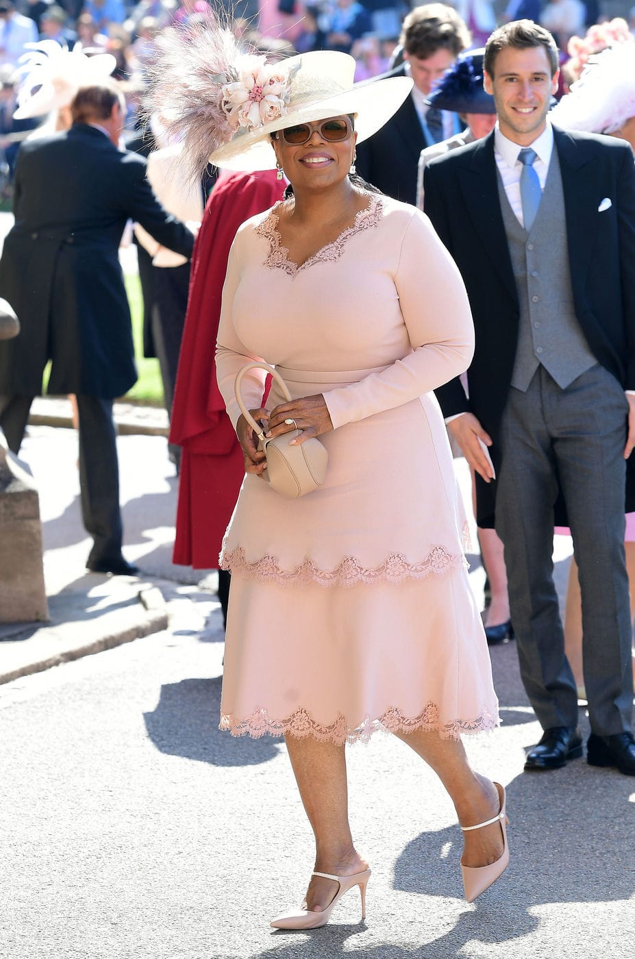 Oprah at the Royal Wedding in pink Stella McCartney