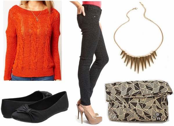 Outfit: Orange meets Black