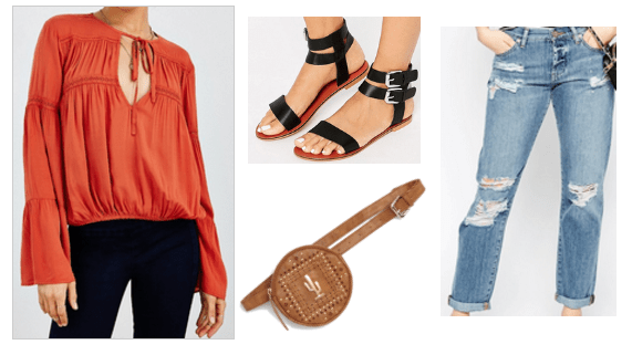 Orange Peasant Top