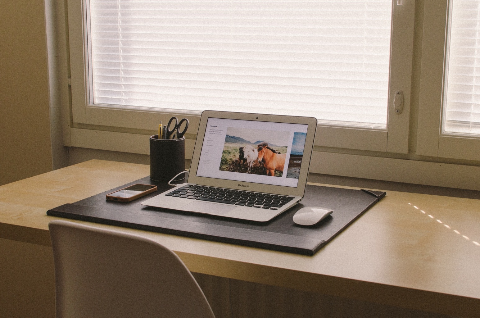 Organized desk space