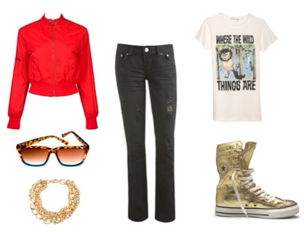 Outfit idea for wearing colorful sneakers