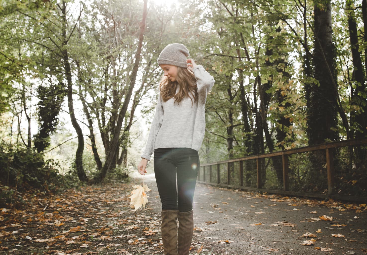 Over-the-knee boots outfit with jeans and a striped tee