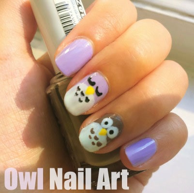 Owl nail art!