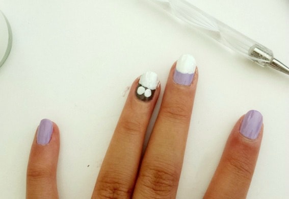 Owl nail art step 3