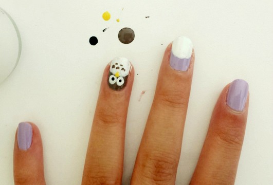 Owl nail art step 5