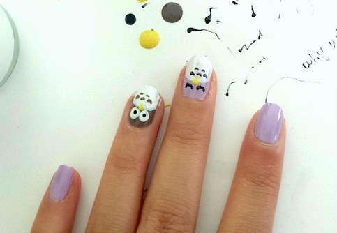 Owl nail art step 6