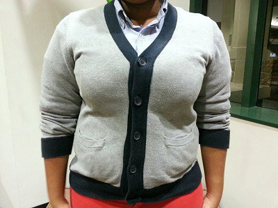 Oxford blouse and cardigan