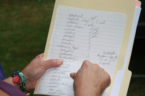 Packing list