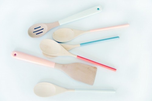 Picture of wooden spoons with painted handles.