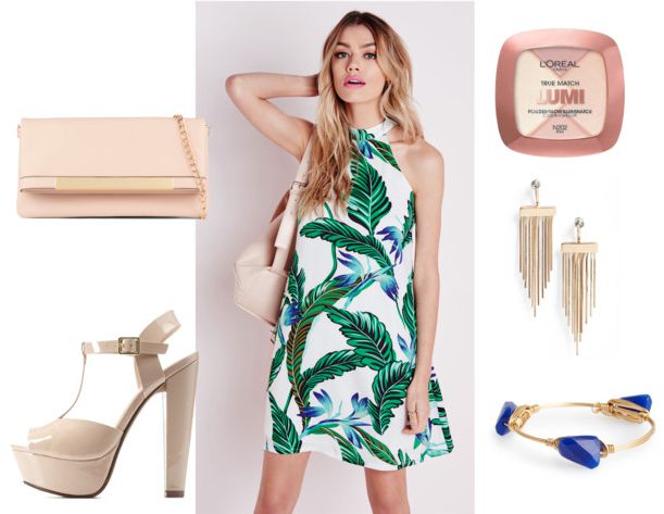 palm tree print dress night out 2