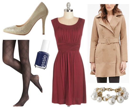 Pantone marsala dress trench coat