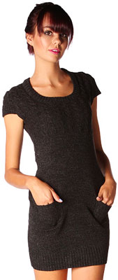 Papaya simple round neck sweater dress