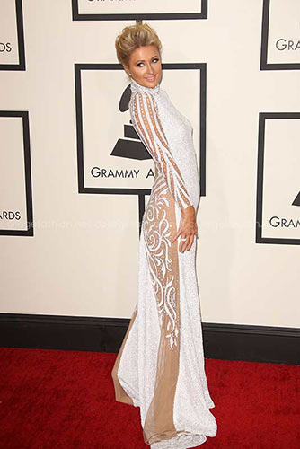 Paris Hilton in Haus of Milani at the 2014 Grammy Awards
