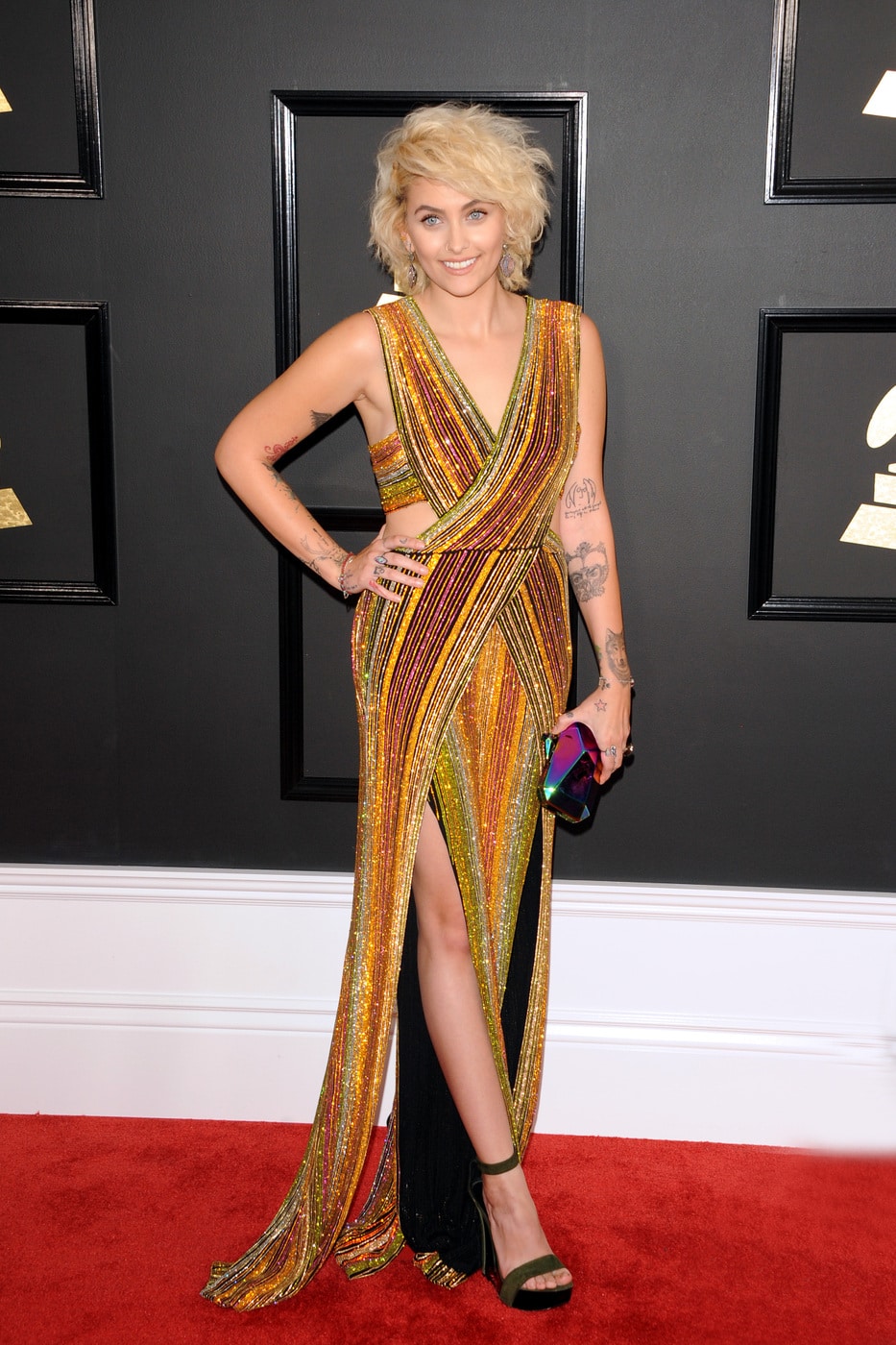 Paris Jackson in Balmain at the 2017 Grammy Awards