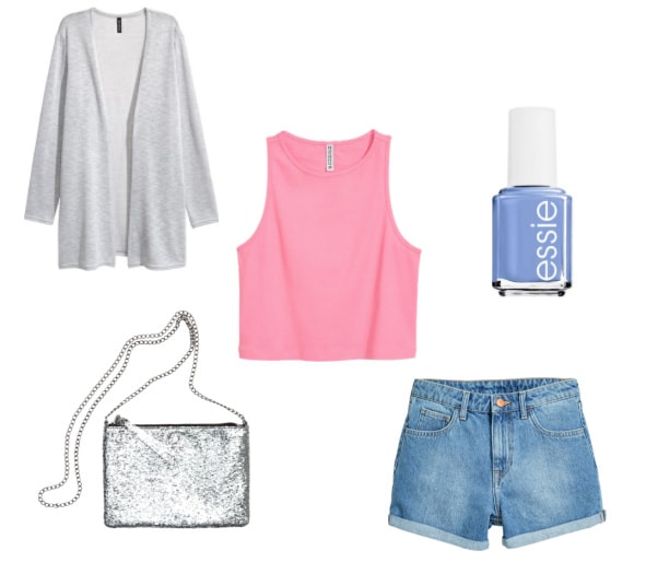 pink crop top outfit