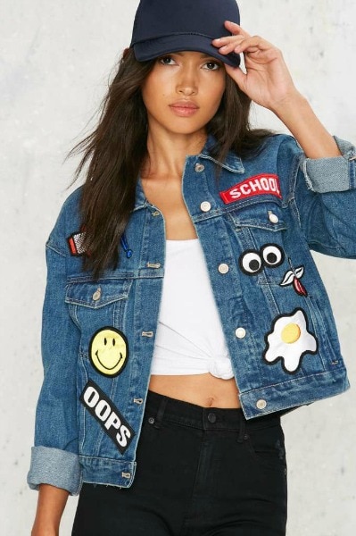 jean jacket with patches