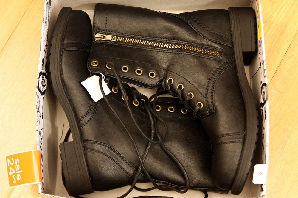 black combat boots payless