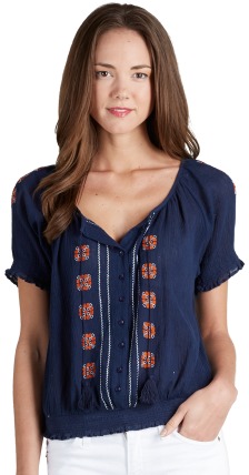 Peasant blouse - 2000s high school fashion pair it with wide leg jeans