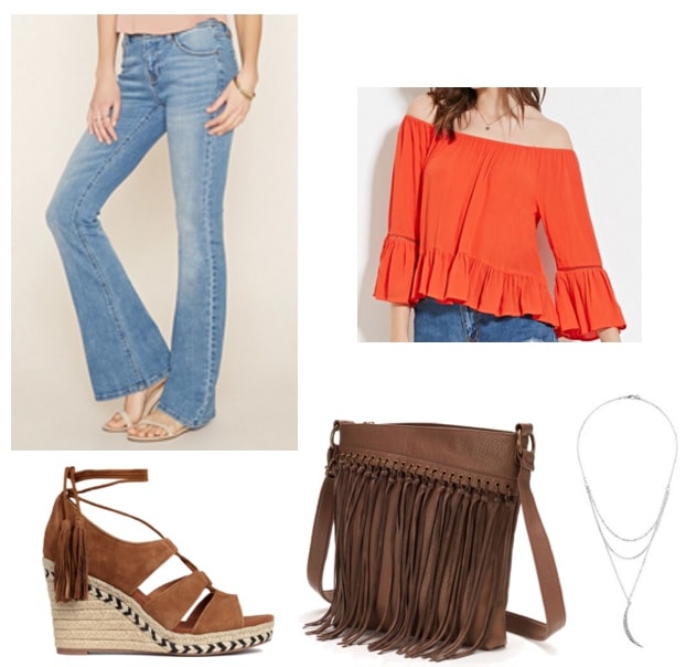 Spring outfit ideas - 70s style flare pants