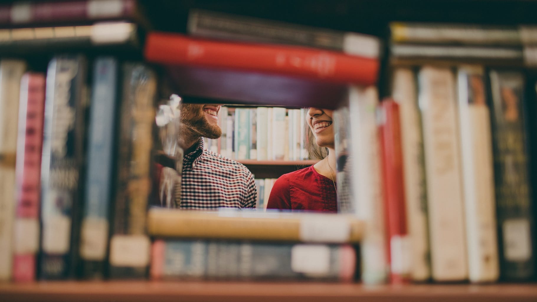 People in library