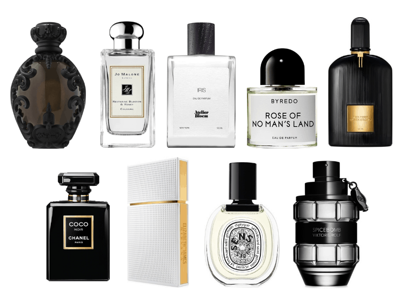 Favorite perfumes: Kat Von D, Jo Malone, Byredo, Iris, Tom Ford, Coco Chanel, Elizabeth and James Nirvana White, Sens, Viktor and Rolf Spice Bomb