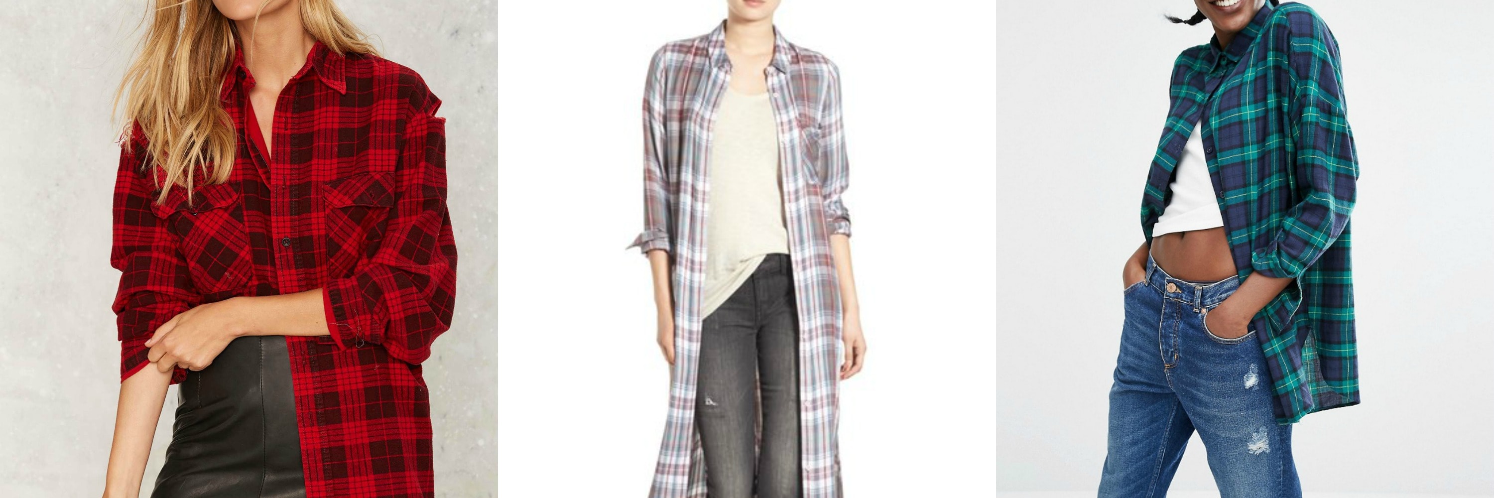 long plaid flannel collage