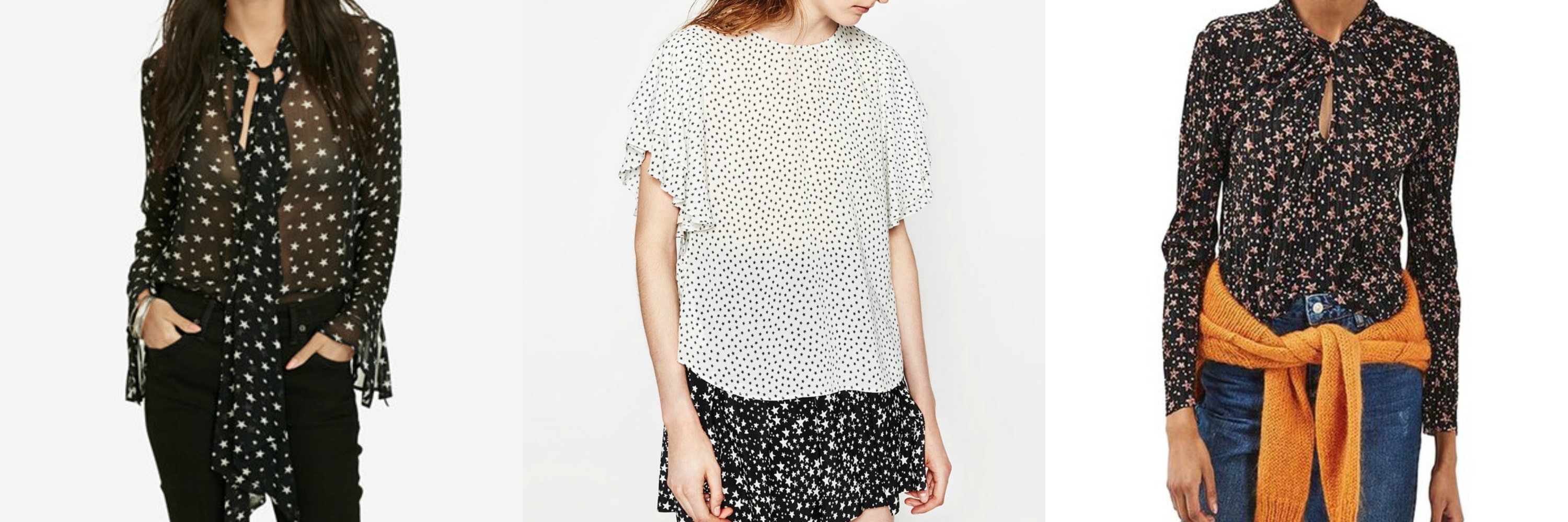 star print top collage