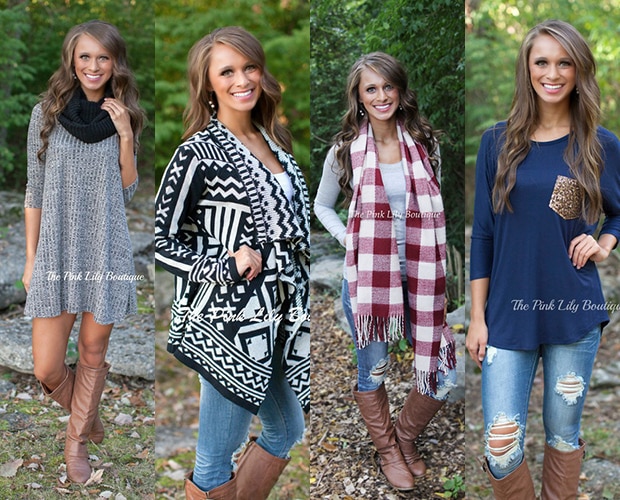 Fall fashion from The Pink Lily Boutique