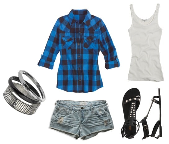 Outfit idea for how to wear a plaid shirt