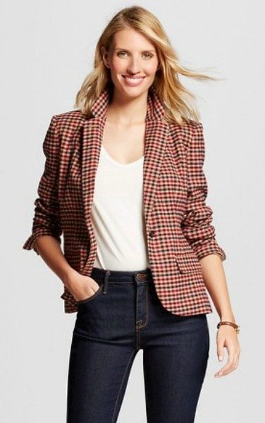 plaid blazer