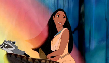 Disney's Pocahontas and her raccoon friend