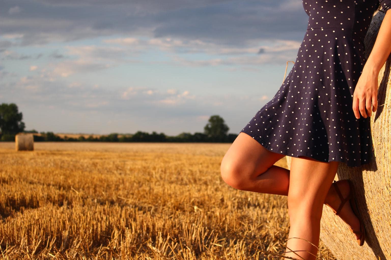 Girl wearing a polka dot dress