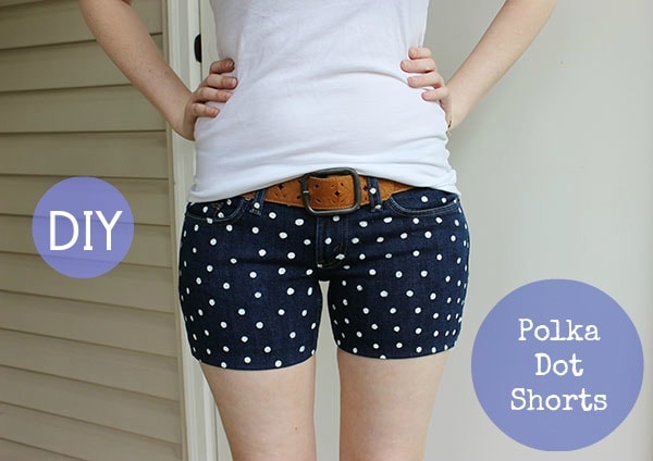 Polka dot shorts diy
