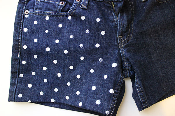 Polka dot shorts step two