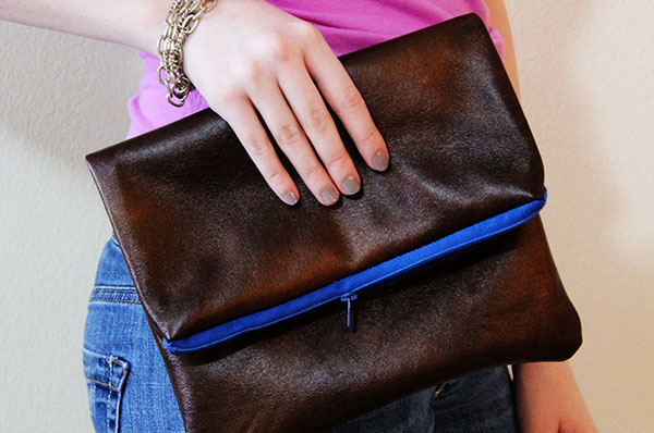 DIY faux leather clutch