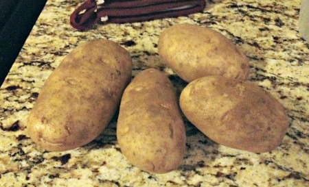 Potatoes on counter