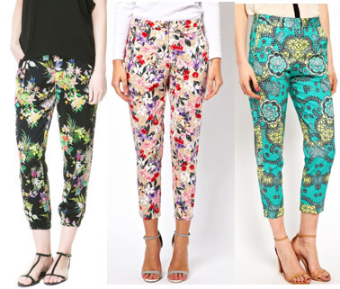 Printed cropped trousers