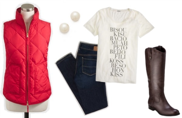 Puffer vest outfit 1
