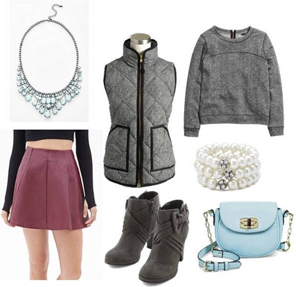 Puffer vest night out look
