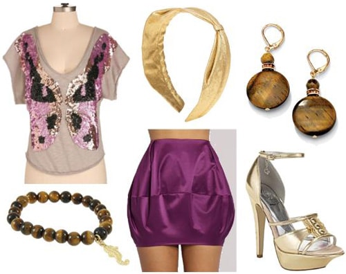 Purple skirt and top outfit inspired by Jasmine from Disney's Aladdin