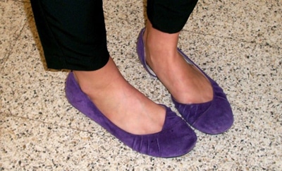 Purple suede flats