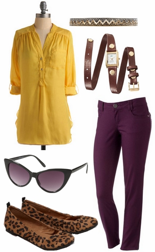 Color Combo To Try Purple Yellow College Fashion