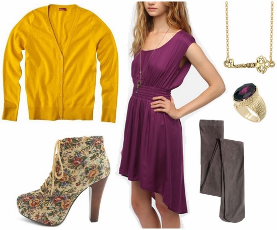 Purple + yellow outfit