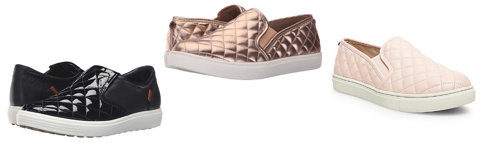 Quilted slip on sneakers