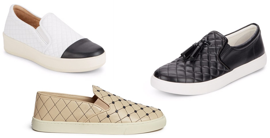 Quilted slip on sneakers